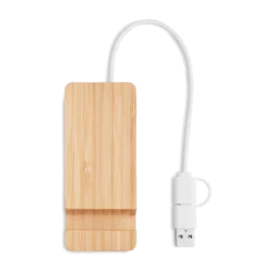 Hub USB 4 ports en bambou, customisable – Hubstand