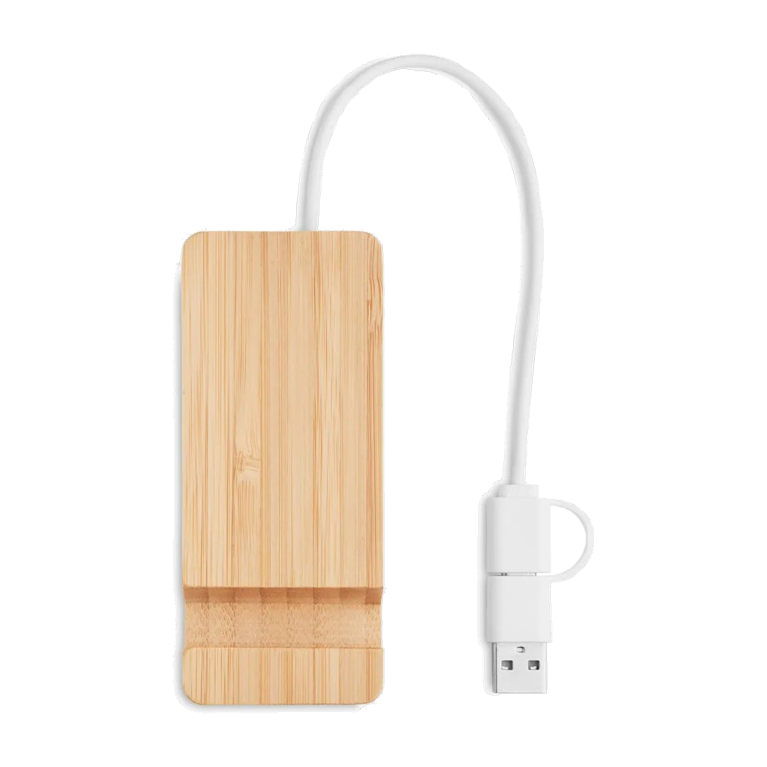 Hub USB 4 ports en bambou, customisable – Hubstand