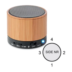 Haut-parleur sans fil bambou personnalisable Round Bamboo
