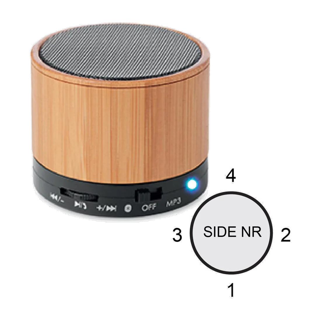 Haut-parleur sans fil bambou, customisable – Round Bamboo
