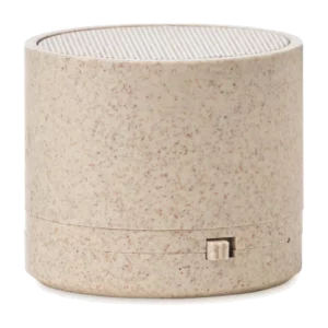 Haut-parleur s/ fil paille blé personnalisable Round Bass+