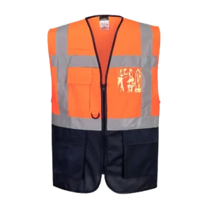 Warsaw Hi-Vis Contrast Executive Vest, customisable – Portwest