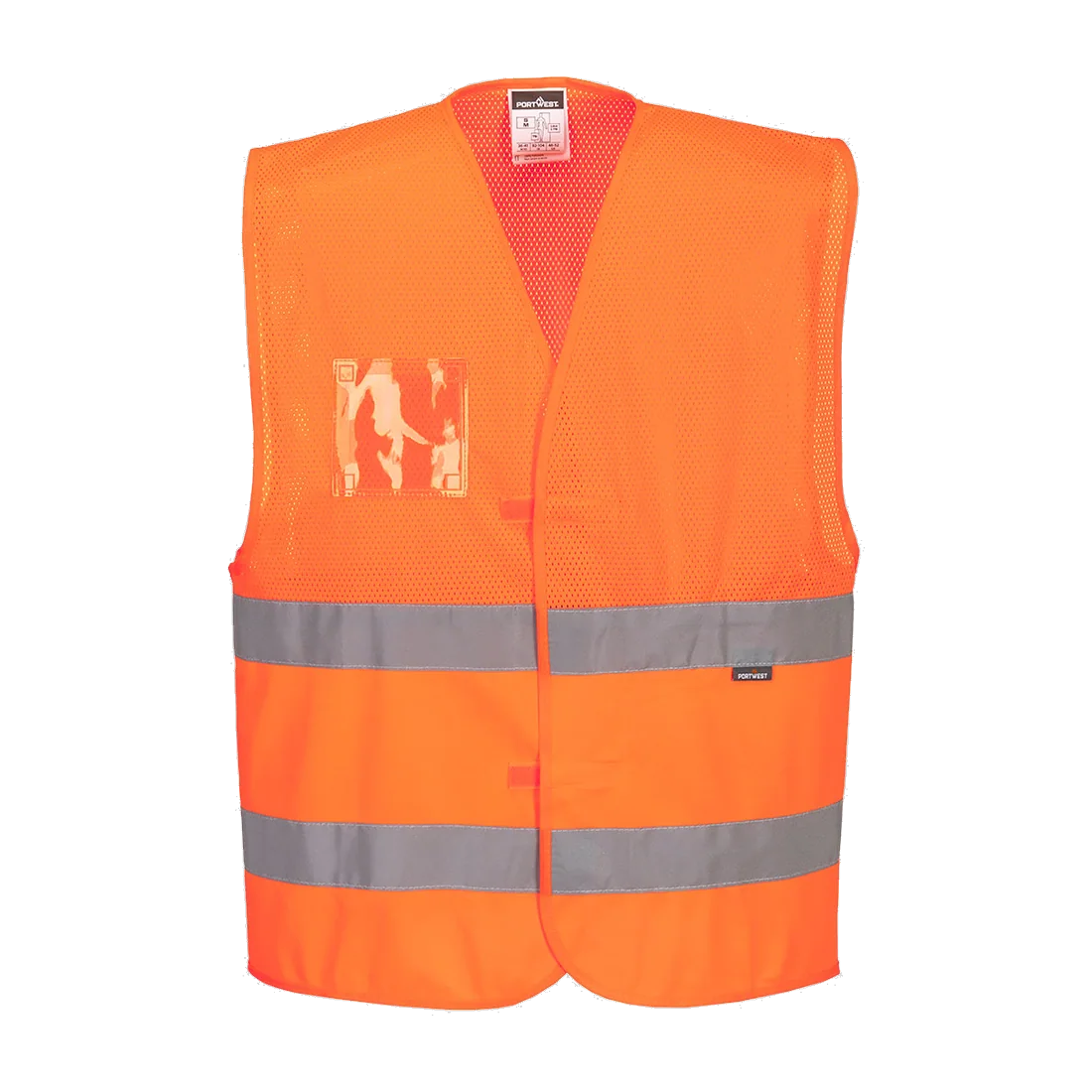 Hi-Vis Half Mesh Two Band Vest, customisable – Portwest