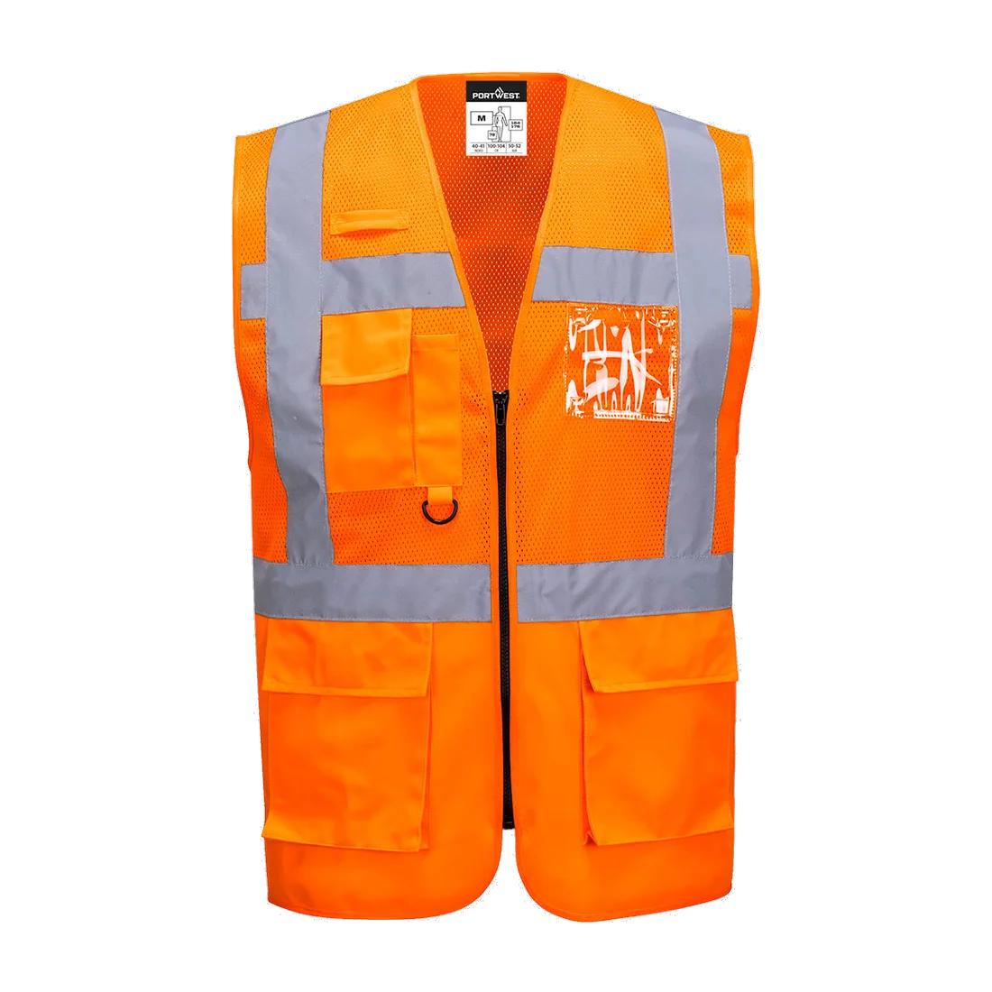Madrid Hi-Vis Half Mesh Executive Vest, customisable – Portwest