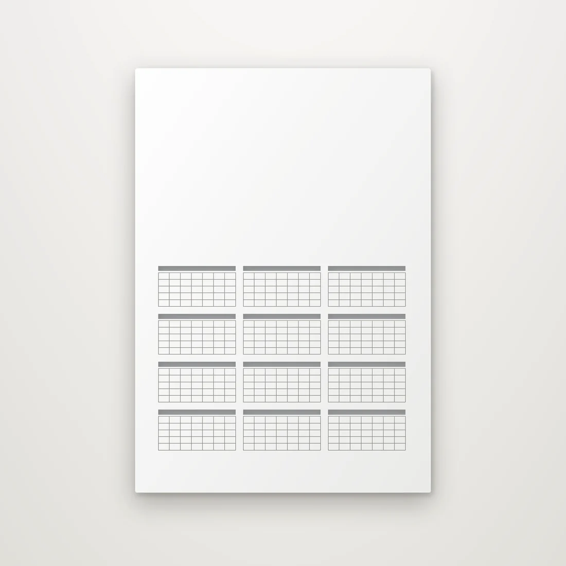 Custom card wall calendar