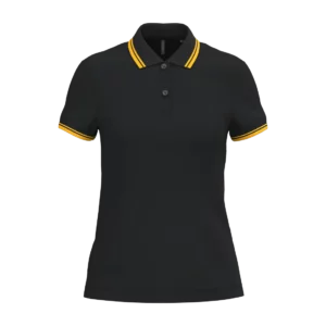 Polo femme manches courtes à liserés contrastés personnalisable Kariban