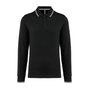 Men’s long-sleeved piqué knit polo shirt, customisable – Kariban