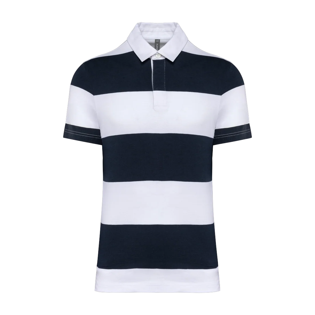 Unisex short-sleeved striped polo shirt, customisable – Kariban