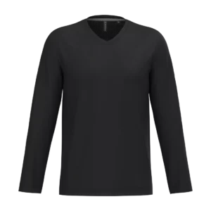 Men's long-sleeved V-neck T-shirt, customisable – Kariban