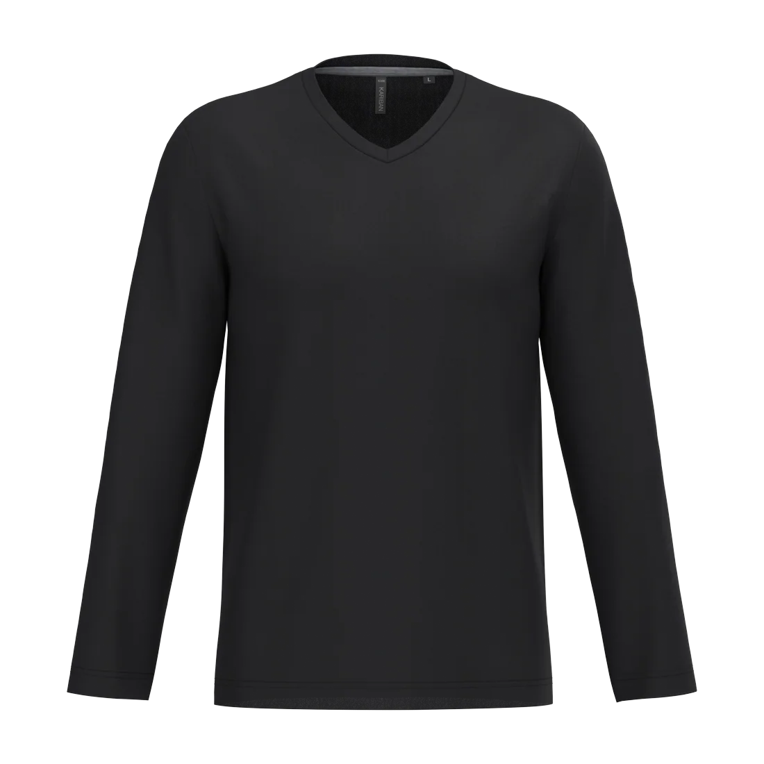 Men's long-sleeved V-neck T-shirt, customisable – Kariban