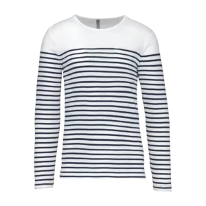 Men's long-sleeved Breton stripe top, customisable – Kariban
