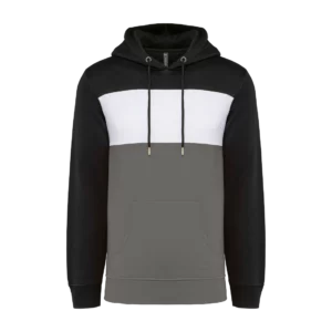 Unisex tricolour hooded sweatshirt, customisable – Kariban