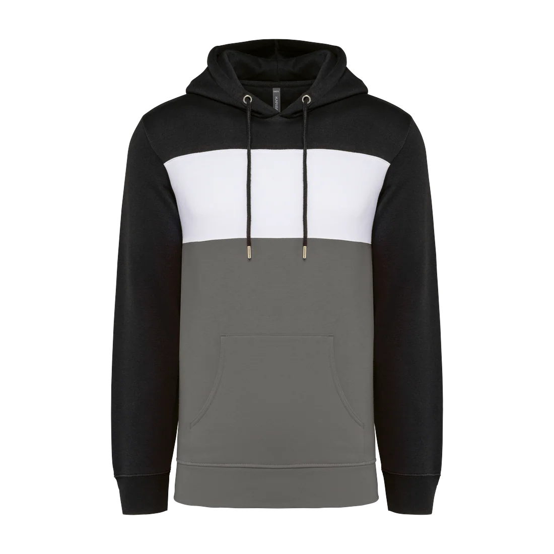 Unisex tricolour hooded sweatshirt, customisable – Kariban