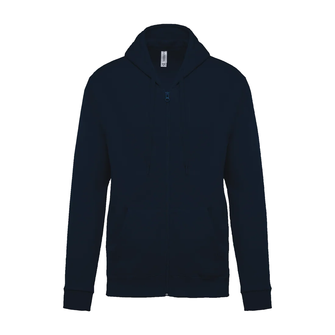 Sweat-shirt zippé capuche unisexe personnalisable Kariban