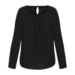 Ladies' long-sleeved crepe blouse, customisable – Kariban