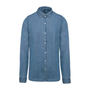 Men’s denim shirt, customisable – Kariban