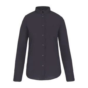Ladies' long-sleeved mandarin collar shirt, customisable – Kariban