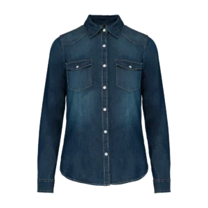 Ladies' long-sleeved denim shirt, customisable – Kariban