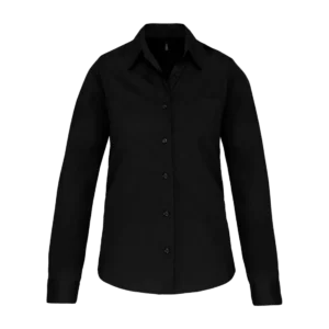 Ladies' long-sleeved cotton poplin shirt, customisable – Kariban