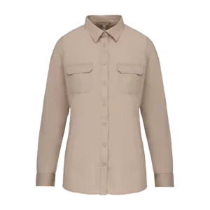 Ladies' long sleeved safari shirt, customisable – Kariban