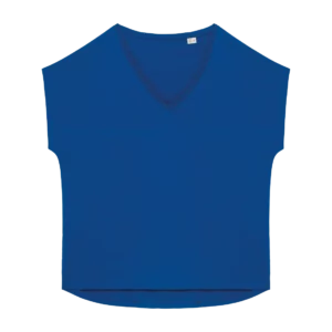 Eco-friendly ladies’ V-neck loose t-shirt, customisable – Native Spirit