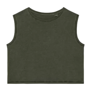Eco-friendly ladies’ sleeveless crop t-shirt, customisable – Native Spirit