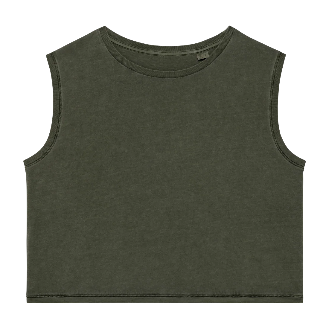 Eco-friendly ladies’ sleeveless crop t-shirt, customisable – Native Spirit
