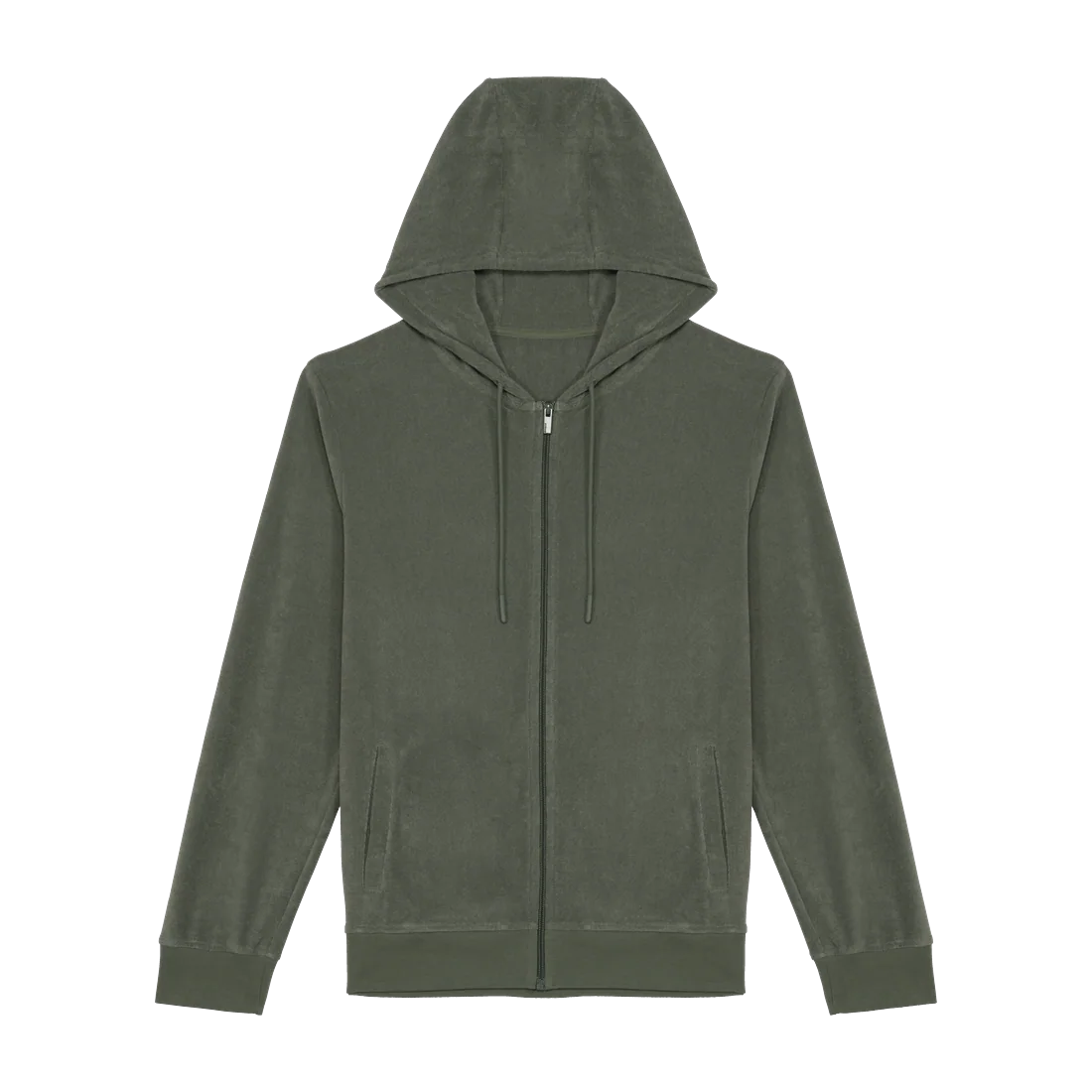 Eco-friendly men's Terry Towel full zip hooded sweatshirt, customisable – Native Spirit