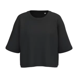 Ladies' short sleeve crew neck crop sweatshirt, customisable – PROACT