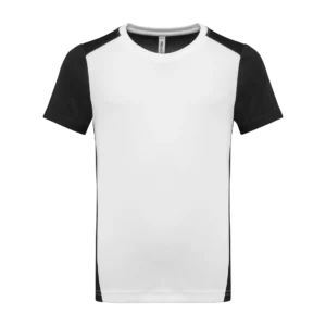T-shirt de sport écoresponsable bicolore enfant personnalisable PROACT