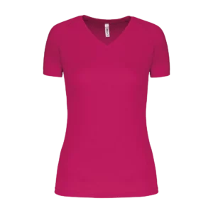 Ladies’ V-neck short-sleeved sports T-shirt, customisable – PROACT